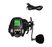 MotiveTech Fishing Reel with Depth Memory And USB Charging for Deep Sea Use 7.2:1 Gear, Black Right Hand