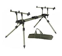 MotiveTech Fishing Rod Holder Tripod Stand Rack Support Aluminum Alloy Adjustable Telescopic Folding Stable Three Rod Mount quick setup suitable for relaxed hands fishing on bank lakeshore riverbank