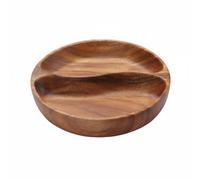 MotiveTech Five Compartment Tray Acacia Wood Serving Platter Organizer Wooden Bowl Rustic Grain Pattern Smooth Edges Portable Multifunction for Candy Suitable, Tai Chi Tray