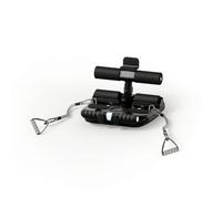 MotiveTech Floor Sit-up Bar with Padded Low-Profile Abdominal Exercise Bar with Phone Holder Portable Fitness Equipment for Beginners, Array, Dark Night Black, Upgraded With Pull Rope
