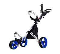 MotiveTech Foldable 3 Wheel Push Trolley Golf With Aluminum Alloy Construction Parking Brake Organized Bag Holder Storage suitable for golfers course walking range practice, color to 1