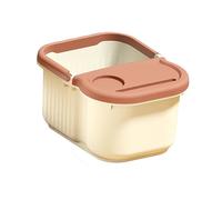 MotiveTech Foot Bath Tub with Massage Points Household Relaxing Foot Soaking Basin with Lid, Beige, S