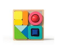 MotiveTech Geometric Puzzle with Prompt Cards Hands Matching Game Smooth-Edged Toy for Home, Playroom