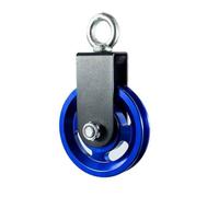 MotiveTech Gym Cable Pulley Wheel Smooth-Rolling Pulley Wheel with Bracket Sealed Bearings Hardware for Fitness Enthusiasts, Home Craftsmen, 1 Pulley, Aluminum Alloy Pulley - Blue