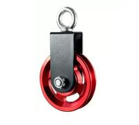 MotiveTech Gym Cable Pulley Wheel Smooth-Rolling Pulley Wheel with Bracket Sealed Bearings Hardware for Fitness Enthusiasts, Home Craftsmen, 1 Pulley, Aluminum Alloy Pulley - Red