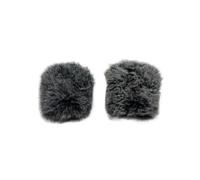 MotiveTech Hairy Windscreen for Cover Noise Reliable Synthetic Screen for Professional Sound, Black White 1 Pair
