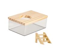 MotiveTech Hamster Sand Bath Box Sand Container Transparent Pet Toilet Pet Basin, M