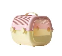 MotiveTech Hamster Travel Cage, Small Animal Cage, Portable, Breathable, Bird Cage with Water Bottle, Pink Yellow