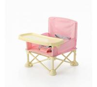 MotiveTech High Chair with Space Saving Tray Foldable High Chair Stable Furniture for Dining Room, Kitchen, Array, Pink, High Carbon Steel Frame
