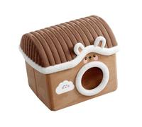 MotiveTech House-shaped Bed for Cats And, Cushion for Small And Medium Pets, Washable, Removable, Comfortable, Hideaway Type, Cave, Brown, M