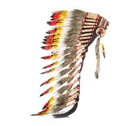 MotiveTech Indian Chief Feather Headdress Headband for Dance Masquerade Carnival Cosplay