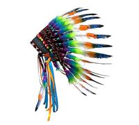 MotiveTech Indian Headdress Chief Hat Head Accessories for Masquerade, Colorful