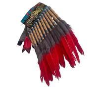 MotiveTech Indian Headdress Chief Hat Head Accessories for Masquerade, Red