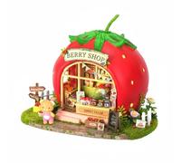 MotiveTech Industrial Scene Fruit Miniature Model Kit DIY Miniature House Set Craft Building Kit Dollhouse Decor textile build with LED ambiance suitable for, Bear Berry