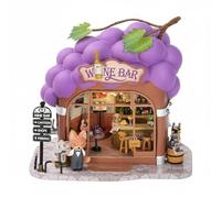 MotiveTech Industrial Scene Fruit Miniature Model Kit DIY Miniature House Set Craft Building Kit Dollhouse Decor textile build with LED ambiance suitable for, Fox Bar