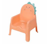 MotiveTech Infant Dining Stool Non-Slip Design Kids Cartoon Activity Chair Rounded Corners Dinosaur Feeding Chair for Infants, Orange, Without Plate