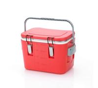 MotiveTech Insulated Beverage Container Ice Chest Box With Two Compartment Zone Stainless Steel Interior Steel Lid Polyurethane Foam Insulation Metal Handle, 15L