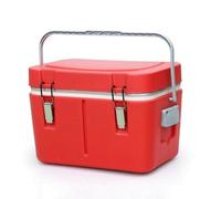 MotiveTech Insulated Beverage Container Ice Chest Box With Two Compartment Zone Stainless Steel Interior Steel Lid Polyurethane Foam Insulation Metal Handle, 25L