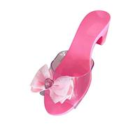 MotiveTech Jelly Sandals Princess Shoes Children's High Heels Sandals Slip on Stable And Easy to Clean with Bow Accents Made of PP Material for Theater