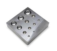 MotiveTech Jewelry Forming Stake Block Heavy Duty, D Model 84x82x20mm, 950g, Hole Sizes 2mm, 3mm, 4mm, 5mm, 6mm, 7mm, 8mm, 9mm, 10mm, 11mm, 12mm, 13mm, 14mm, 15mm, 16mm, 18mm