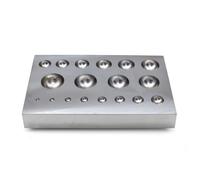 MotiveTech Jewelry Forming Stake Block Heavy Duty, E Model 120x78x15mm, 990g, Hole Sizes 3mm, 4mm, 5mm, 6mm, 7mm, 8mm, 9mm, 10mm, 11mm, 12mm, 13mm, 14mm, 15mm, 16mm, 17mm, 18mm, 19mm, 20mm
