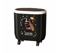 MotiveTech Kitchen Trash Can With Press Top Standing Bin Rolling Waste Container Compartment PP Material Wide Opening Large Volume, Advanced Black, Good Luck
