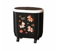 MotiveTech Kitchen Trash Can With Press Top Standing Bin Rolling Waste Container Compartment PP Material Wide Opening Large Volume, Advanced Black, Ten Thousand Horses Galloping