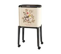 MotiveTech Kitchen Trash Can with Wheels, Portable, Multi-purpose, Large Capacity, for Recycling, for Dining Room And Office, milky white