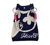 MotiveTech Knitted Handbag, Gift for Wife and Daughter, Simple Shopping Bag for, Spring, Blue