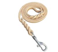 MotiveTech Leather Dog Leash Strong Braided Leather Leash Thick Pet Supply for Large Dogs, Daily Walks, 2 Meters Long Thickness 6mm+, With Wrist Strap, Stainless Steel Hardware