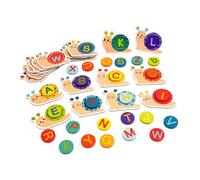 MotiveTech Letter Matching And Spelling Game, Wooden Toy for Developing Alphabet Learning, Improving Memory, Patience,