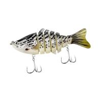 MotiveTech Lifelike ing Lure with Hook Multi Jointed Swimming Bait Hard Baits for Pike Bass Cat, Black and White