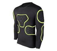 MotiveTech Long Sleeve EVA Padded T-Shirt Protection on Chest Ribs Elbows Compression And Muscle Support Suitable for Men for Football Rugby Training, Size XL