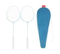 MotiveTech Luminous Badminton Rackets Set Badminton Racquet Practice Game Shock Absorption Accessory with Carry Bag Glow in The Dark, Light Blue