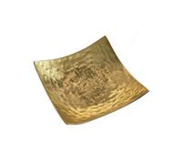MotiveTech Luxurious Square Decorative Tray | Artisanal, Versatile, Square Tray, for Tabletop Display, Gold, 27x27x7cm