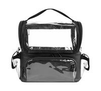 MotiveTech Makeup Organizer Case, Makeup Brush Holder, Clear Makeup Brush Case with Removable Divider, Professional Portable Cosmetic Bag, Black