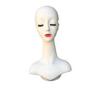 MotiveTech Mannequin Head Holder with Shoulder Portable Water Resistant Manikin Stand for Glasses Jewelry Hats s Necklaces, Red Lip