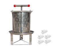 MotiveTech Manual Honey Extractor And Fruit Wine Press with Portable Crusher Design, 5 Filtration Meshes