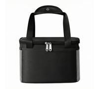 MotiveTech Meal Carrier Carry Handles Portable Oxford Cloth Meal Carrier with Zippered Top for Office, Day Trip, Black, L