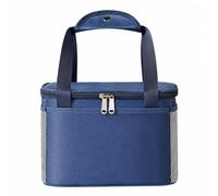 MotiveTech Meal Carrier Carry Handles Portable Oxford Cloth Meal Carrier with Zippered Top for Office, Day Trip, Navy, L