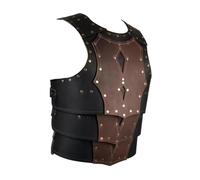 MotiveTech Medieval Chest Armour Clothes Adjustable Vest for Party Halloween Pirate Knight, brown