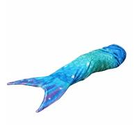 MotiveTech Mermaid Sleeping Bag Warm and Comfortable Mermaid Tail Blanket Bright Print Fish Scale Pattern Blanket for Teens, Kids, Movie Night, Blue Green, 120-60cm