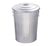 MotiveTech Metal Outdoor Trash Can with Sealed Lid, Versatile for Flower Pots, Sturdy, Rustic, Round Compost Bin with, 48L