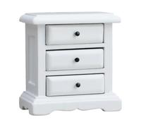 MotiveTech Miniature Bedside Table 1:12 Scale Dollhouse Wooden Night Stand for Display, White
