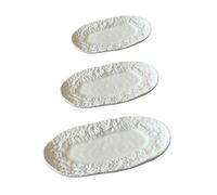 MotiveTech Miniature Plates Dollhouse Accessories Decorations Realistic Hobbyist 1:6 and 1:12 Scale Mini Stake Plates Pretend Play, White