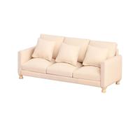 MotiveTech Miniature Sofa Dolls Sofa 1/12 Mini Sofa Ornament Sofa Micro Scene Made of Wood And Suitable for Children's Home Decoration Photography, Beige