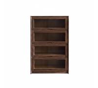 MotiveTech Miniature Storage Cabinet Dollhouse Cabinet Display Case Storage Shelf With Functional Mechanism And Neat Organization Suitable for Miniature, Walnut, style to 2