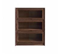 MotiveTech Miniature Storage Cabinet Dollhouse Cabinet Display Case Storage Shelf With Functional Mechanism And Neat Organization Suitable for Miniature, Walnut, style to 6