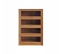 MotiveTech Miniature Storage Cabinet Dollhouse Cabinet Display Case Storage Shelf With Functional Mechanism And Neat Organization Suitable for Miniature, Cherry Wood, style to 3