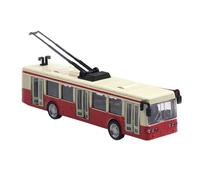 MotiveTech Miniature Tram Vehicle Model 1/90 for Enthusiasts with Music Functionality, Red